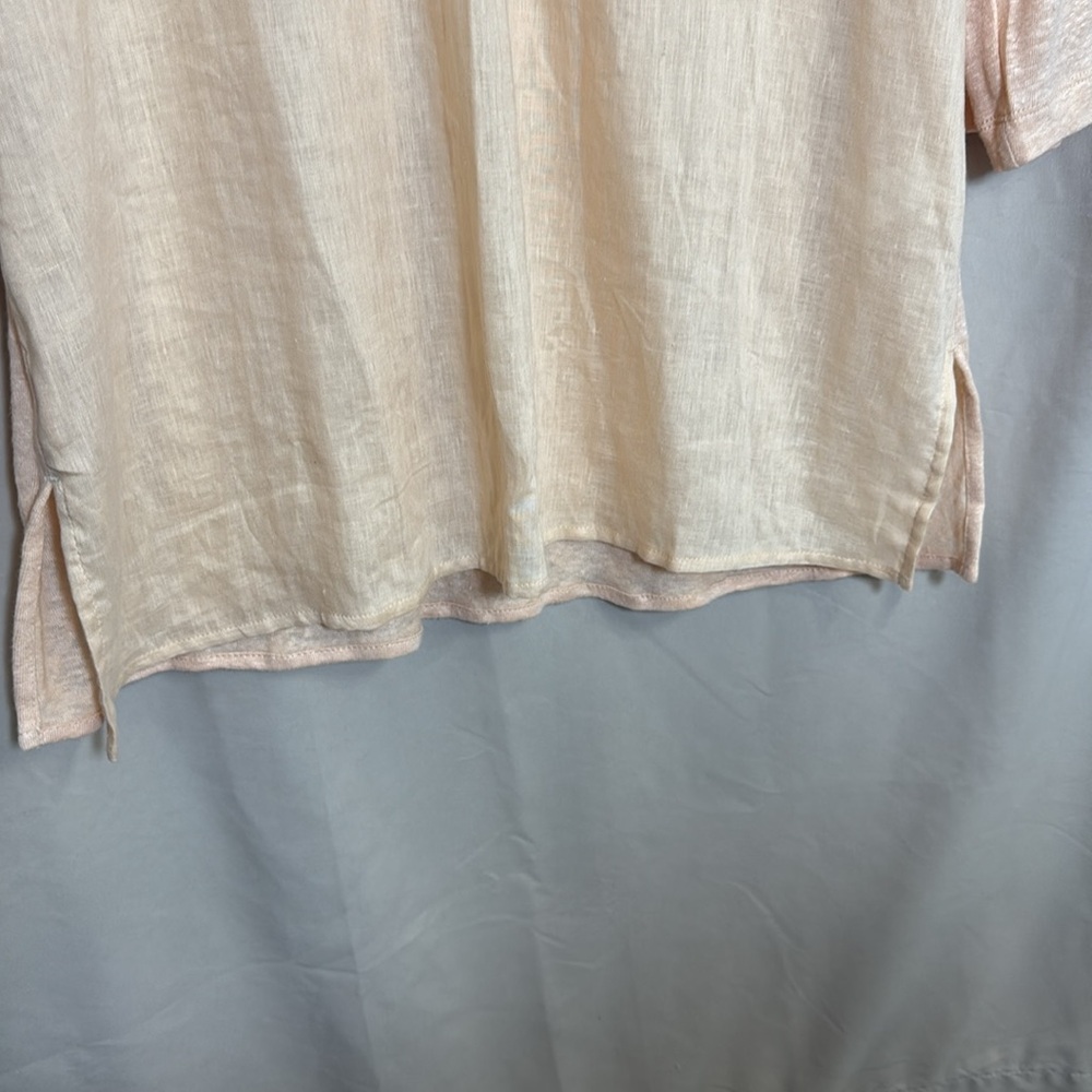J.Jill Linen Mixed Media Pintuck Tunic top in Peach Blush, Size Large, NWT - Picture 4 of 8